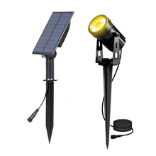 Load image into Gallery viewer, T-SUNRISE Solar Powered Spotlight 2 Warm White Lights Solar Panel Outdoor Lighting Landscape Yard Garden Tree Separately Lamp
