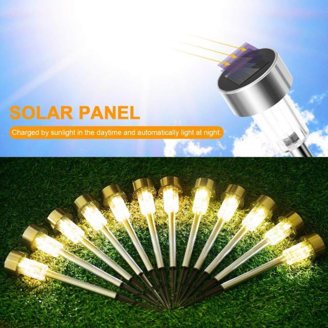 12Pcs Solar Garden Light Outdoor Solar Power Lantern Waterpoof Landscape Decoration Lighting For Pathway Yard Lawn Sunpower Lamp