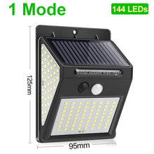 Load image into Gallery viewer, 228 144 LED Solar Light Outdoor Solar Lamp PIR Motion Sensor Light Waterproof Solar Powered Sunlight for Garden Decoration
