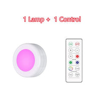 Load image into Gallery viewer, Under Cabinet Light Puck Lights LED Dimmable Battery Powered Counter Lights with Wireless Remote Controls for Kitchen Wardrobe
