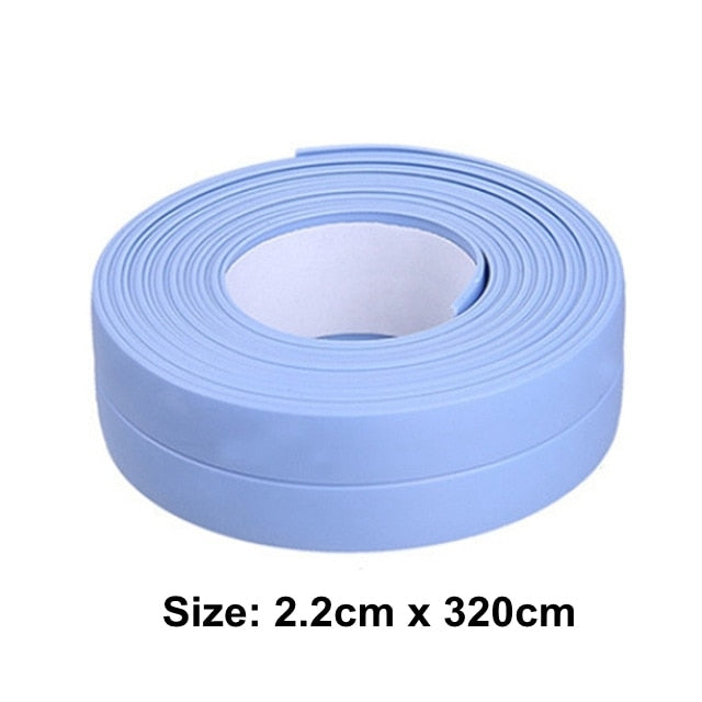 3.2m/2.2cm Bathroom Kitchen Shower waterproof mould proof tape Sink Bath Sealing Strip Tape Self adhesive Waterproof Plaster PVC