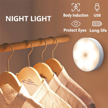 Load image into Gallery viewer, LED Night Light Under Cabinet Motion Sensor Lights USB Rechargeable Wireless Sensor Night Lamp For Bedroom Stair Hallway Decor
